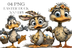 Whimsical Easter Duck Clipart Product Image 1