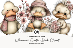 Whimsical Easter Duck Clipart Product Image 1