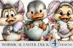 Whimsical Easter Duck Clipart Product Image 1