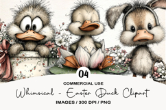 Whimsical - Easter Duck Clipart Product Image 1