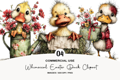 Whimsical Easter Duck Clipart Product Image 1