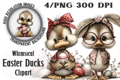 Whimsical Easter Duck Clipart Product Image 1