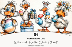 Whimsical Easter Duck Clipart Product Image 1