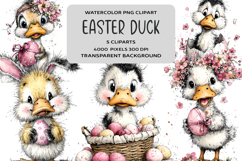 Whimsical Easter Duck Clipart Product Image 1