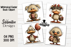 Whimsical Easter Duck Clipart Product Image 1