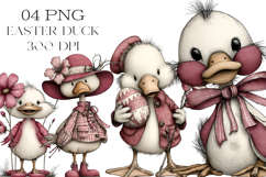 Whimsical Easter Duck Clipart Product Image 1
