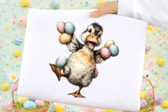 Whimsical Easter Duck Clipart PNG Product Image 2