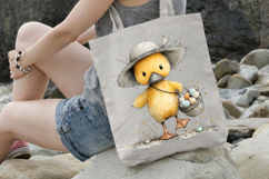 Whimsical Easter Duckling Gardener Clipart Product Image 3