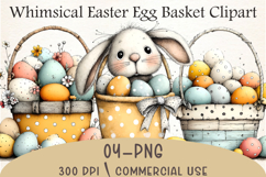 Whimsical Easter Egg Basket Clipart Product Image 1