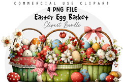 Whimsical Easter Egg Basket Clipart Product Image 1