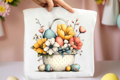 Whimsical Easter Egg Basket Clipart Product Image 2