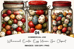 Whimsical Easter Egg Mason Jar Clipart Product Image 1