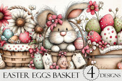 Whimsical Easter Eggs Basket Clipart Product Image 1