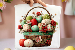 Whimsical Easter Eggs Basket Clipart Product Image 2