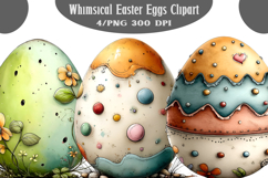Whimsical Easter Eggs Clipart Product Image 1