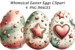 Whimsical Easter Eggs Clipart Product Image 1