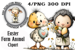 Whimsical Easter Farm Animal Clipart Product Image 1