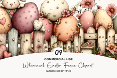 Whimsical Easter Fence Clipart Product Image 1