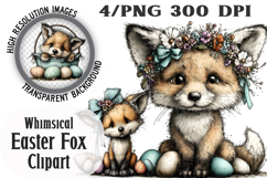 Whimsical Easter Fox Clipart Png Product Image 1