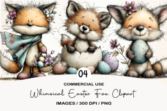 Whimsical Easter Fox Clipart Product Image 1