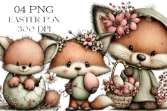 Whimsical Easter Fox Clipart Product Image 1