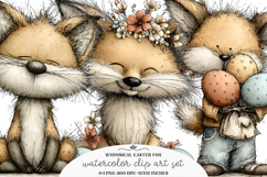 Whimsical Easter Fox Clipart - Whimsical Easter Fox PNG Product Image 1