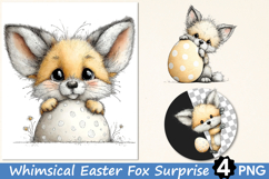 Whimsical Easter Fox Surprise Clipart Product Image 1