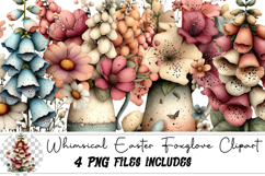 Whimsical Easter Foxglove Clipart Product Image 1