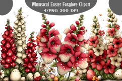 Whimsical Easter Foxglove Clipart PNG Product Image 1