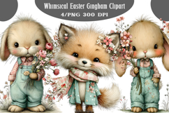 Whimsical Easter Gingham Clipart PNG Product Image 1