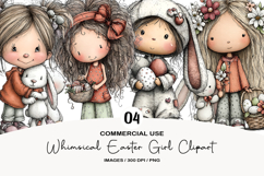 Whimsical Easter Girl Clipart Product Image 1