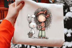 Whimsical Easter Girl Clipart Product Image 2