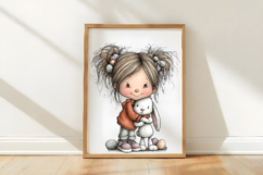 Whimsical Easter Girl Clipart Product Image 3
