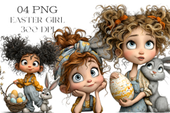 Whimsical Easter Girl Clipart Product Image 1