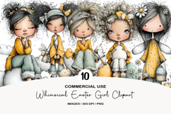 Whimsical Easter Girl Clipart Product Image 1