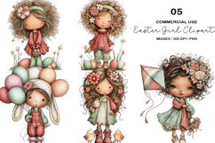 Whimsical Easter Girl Clipart Product Image 1