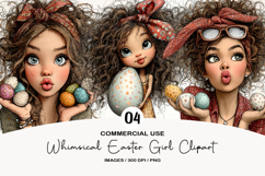 Whimsical Easter Girl Clipart Product Image 1