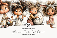Whimsical Easter Girl Clipart Product Image 1