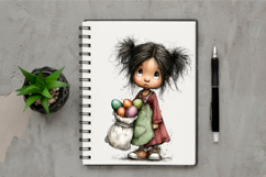 Whimsical Easter Girl Clipart Product Image 2