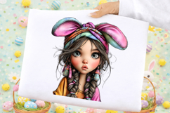 Whimsical Easter Girl Clipart Product Image 2