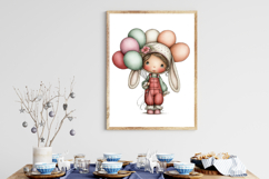 Whimsical Easter Girl Clipart Product Image 2