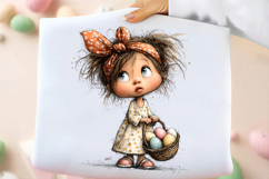 Whimsical Easter Girl Clipart Product Image 2