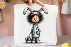 Whimsical Easter Girl Clipart Product Image 2