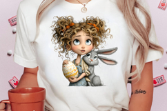 Whimsical Easter Girl Clipart Product Image 2