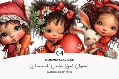 Whimsical easter girl clipart Product Image 1
