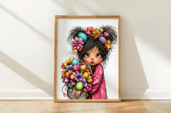 Whimsical Easter Girl Clipart Product Image 3