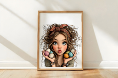 Whimsical Easter Girl Clipart Product Image 3