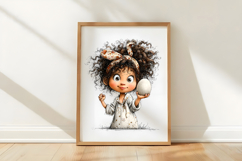 Whimsical Easter Girl Clipart Product Image 3