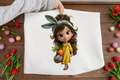 Whimsical Easter Girl Clipart Product Image 3