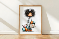Whimsical Easter Girl Clipart Product Image 3